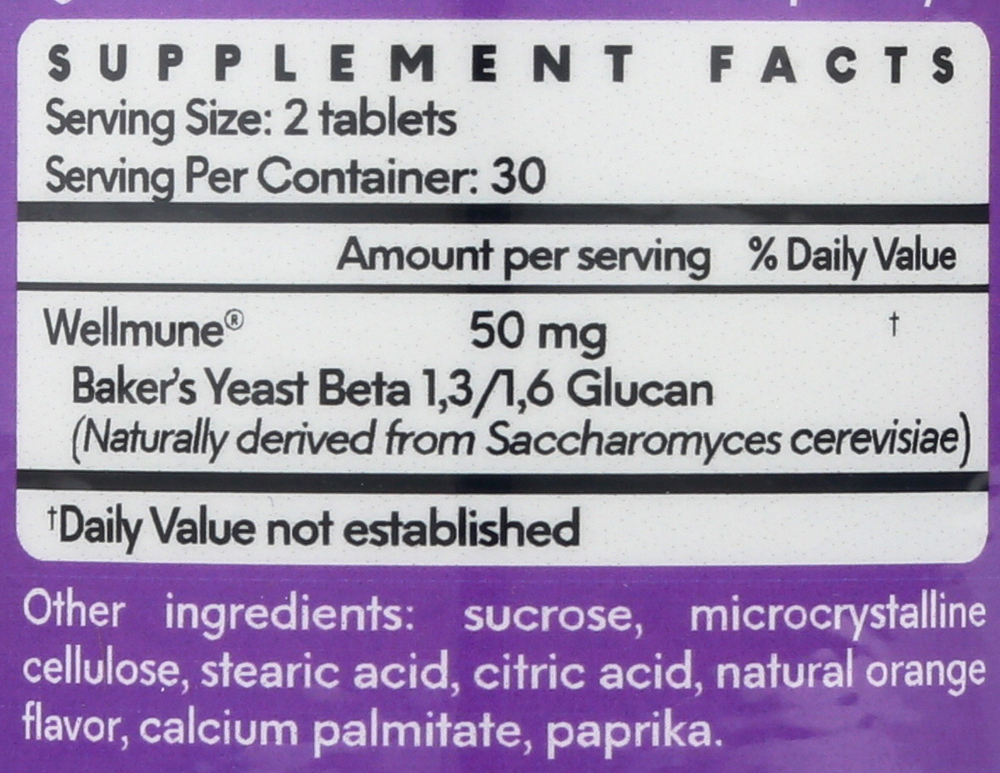 Children's Chewable Supplement Facts Label