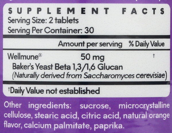 Children's Chewable Supplement Facts Label