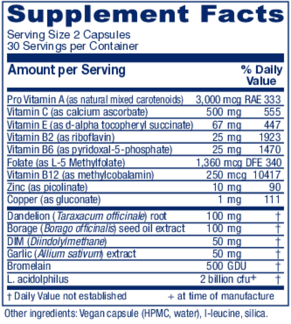 OC Companion Supplement Facts Label