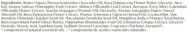 Daily Hydrating Eye Cream Supplement Facts Label