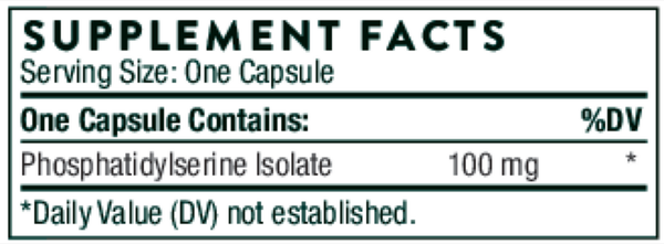 Phosphatidylserine (formerly Iso-Phos) Supplement Facts Label