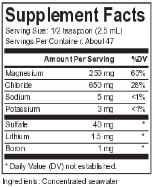 SpectraMin Supplement Facts Label