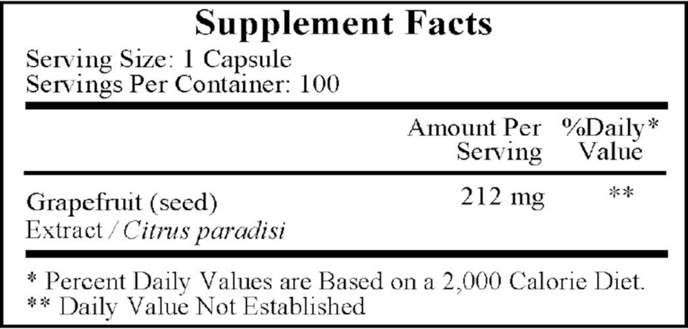 Paracan MYC 200 mg Supplement Facts Label