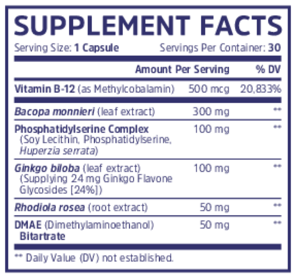 Neuro-Peak Supplement Facts Label