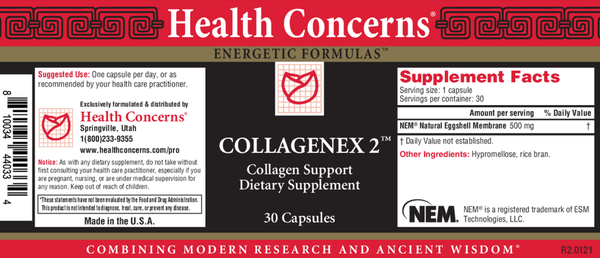 Collagenex 2 Supplement Facts Label