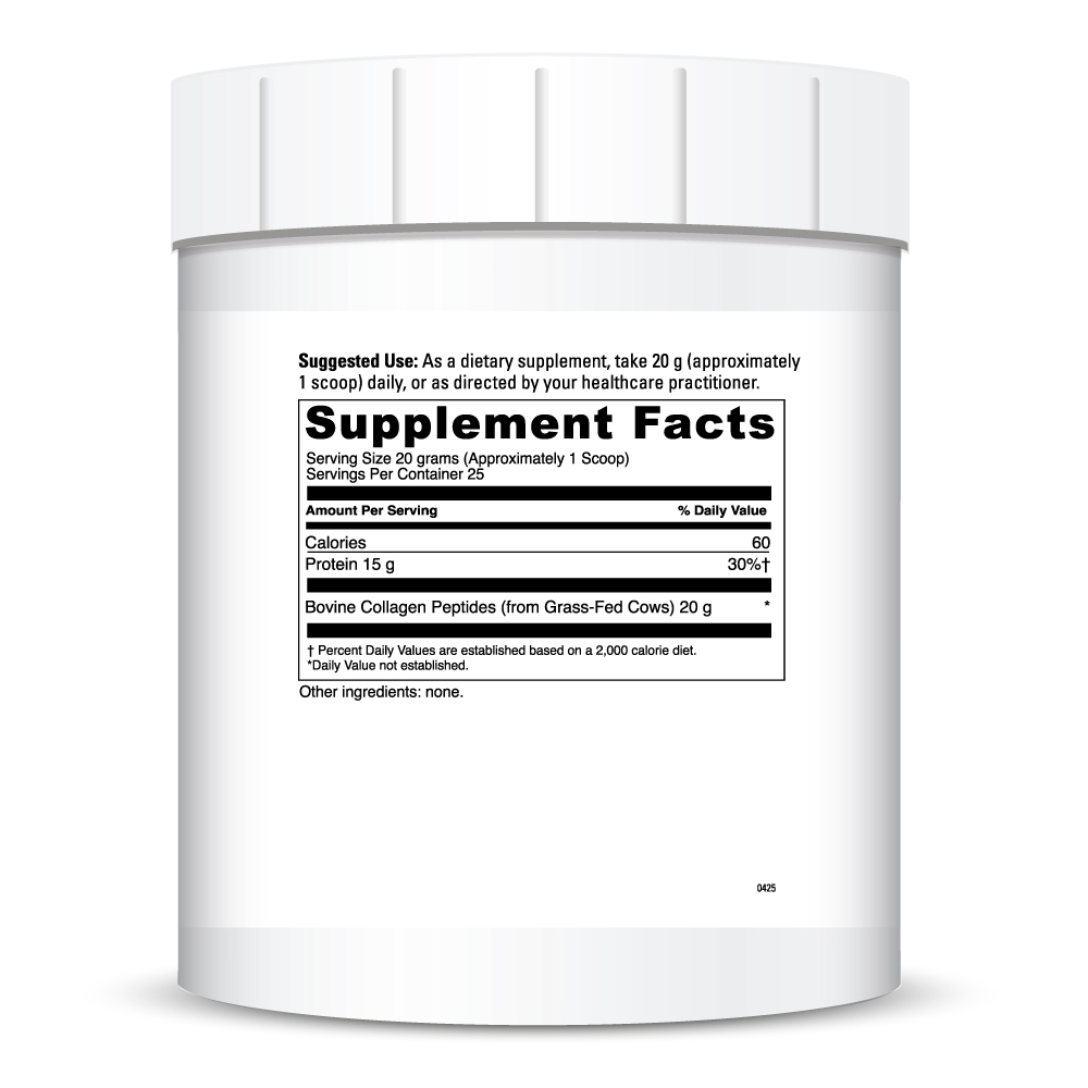 Hydrolyzed Collagen Peptides Powder Supplement Facts Label