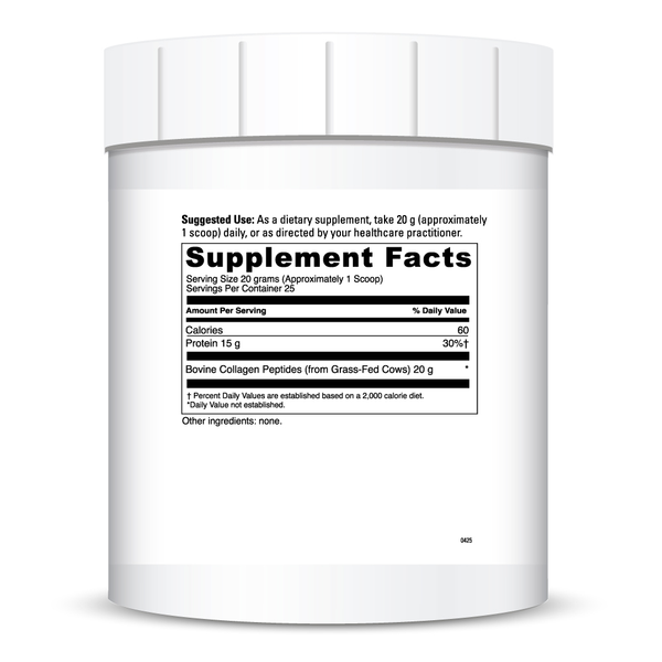 Hydrolyzed Collagen Peptides Powder Supplement Facts Label