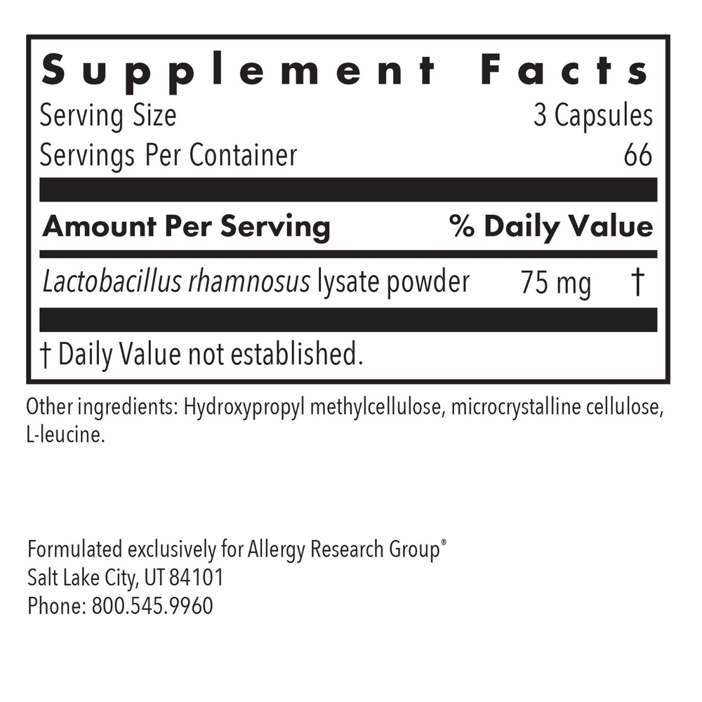 ImmunoBiotic Pro 200 Count Supplement Facts Label