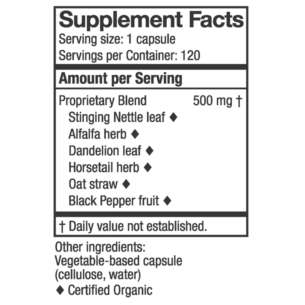 OsteoHerb Capsules Supplement Facts Label
