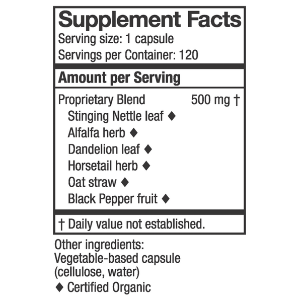 OsteoHerb Capsules Supplement Facts Label
