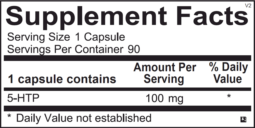 5-HTP Supplement Facts Label