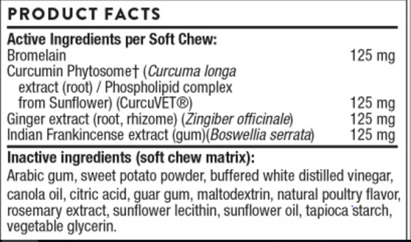 PhytoprofenVET Supplement Facts Label