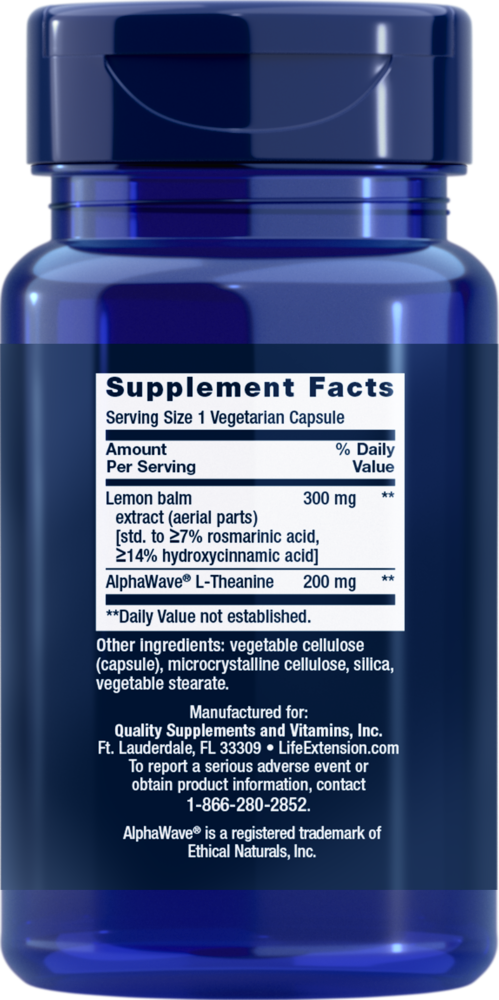 Enhanced Stress Relief Supplement Facts Label