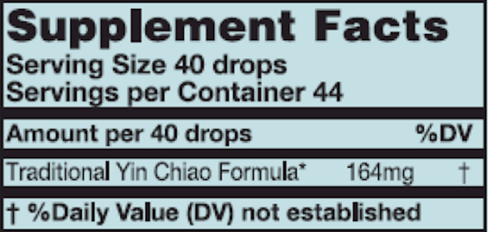 Yin Chiao Supplement Facts Label