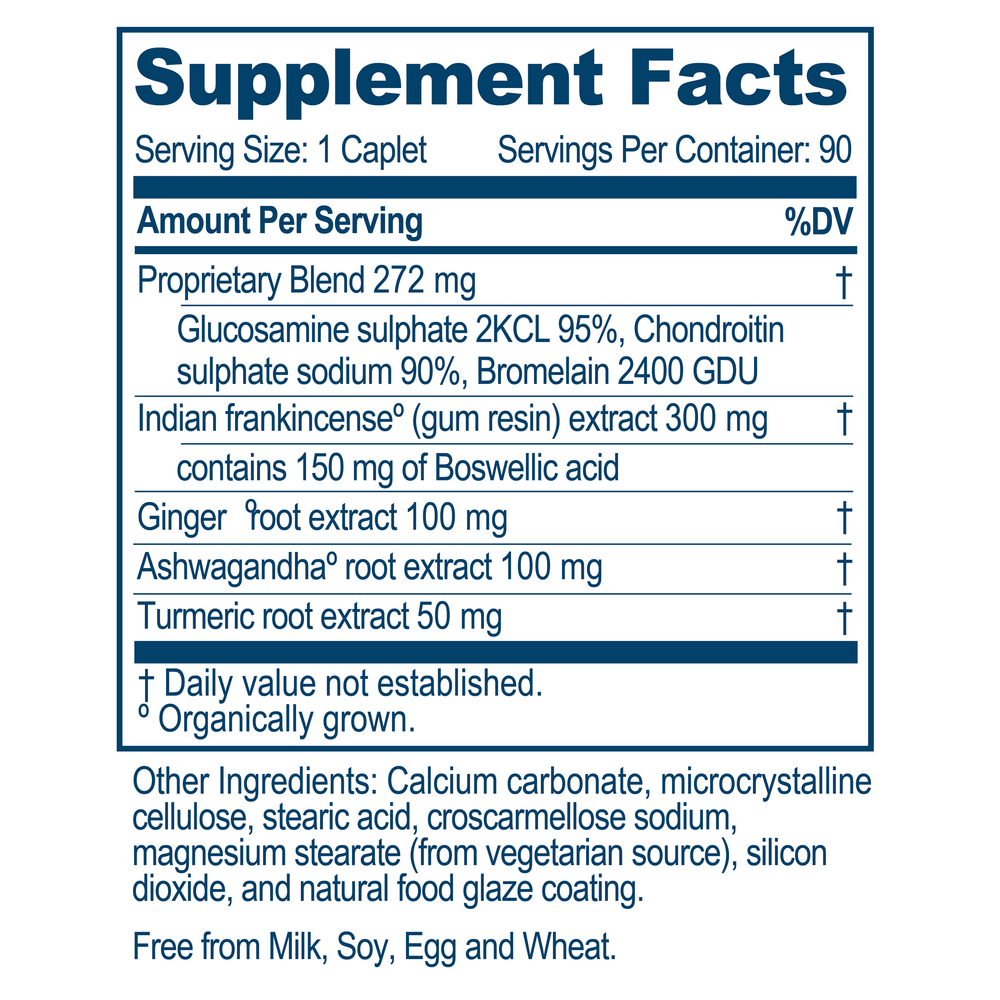Boswelya Plus Supplement Facts Label