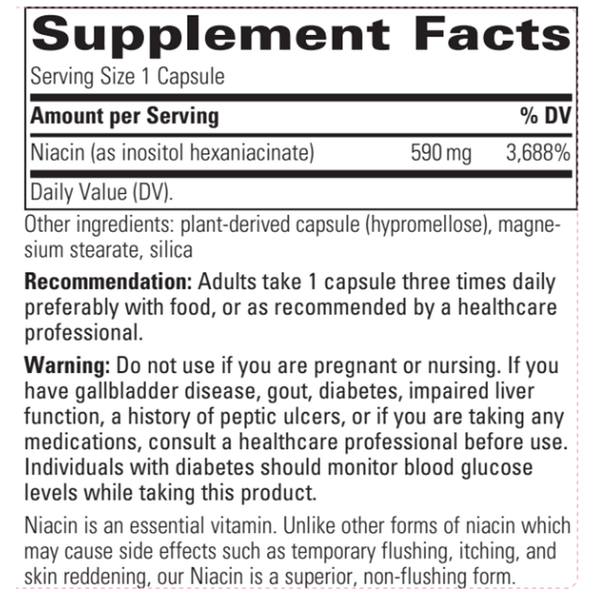 Niacin - Flush Free Supplement Facts Label
