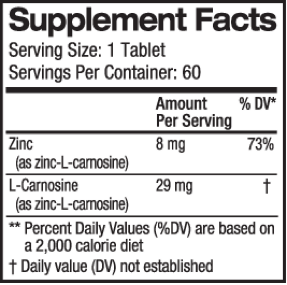 Nature's Lining Supplement Facts Label