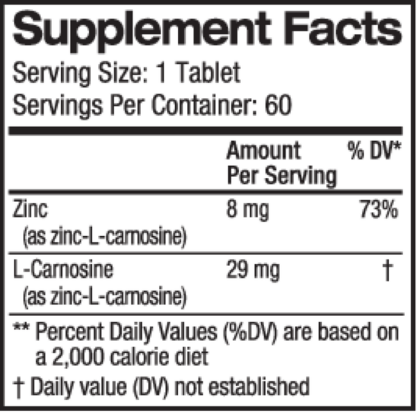 Nature's Lining Supplement Facts Label