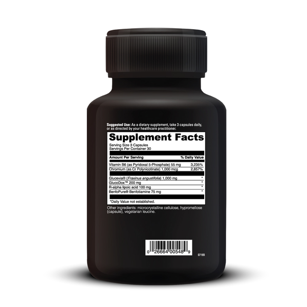 Gluco Benefits Supplement Facts Label