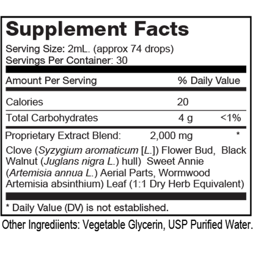 Clarkia Supplement Facts Label