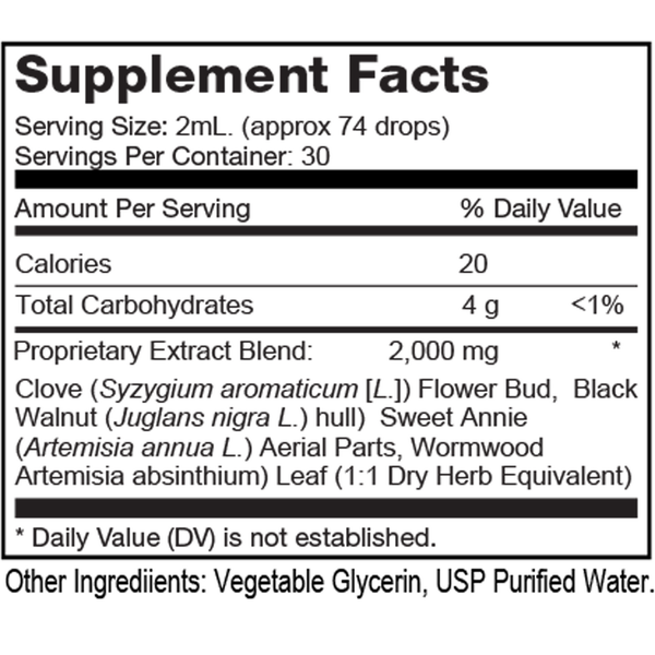 Clarkia Supplement Facts Label