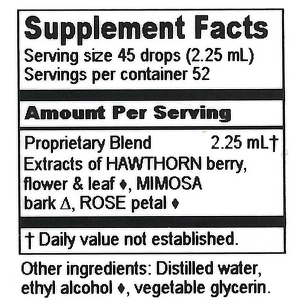 Grief Relief Supplement Facts Label