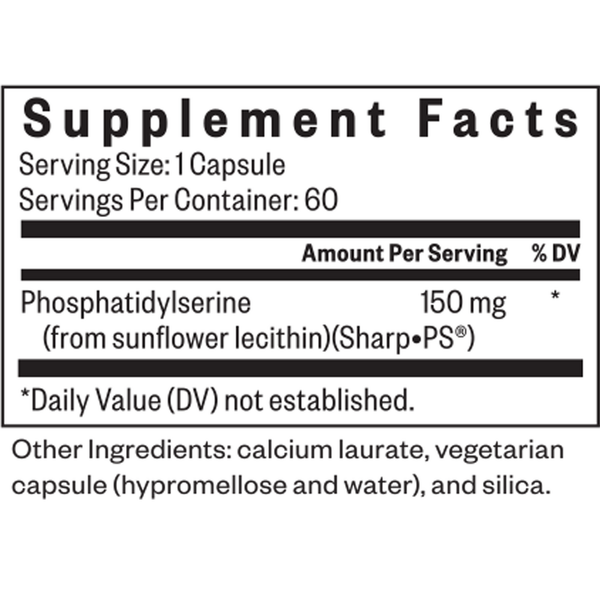 Phosphatidyl Serine Supplement Facts Label