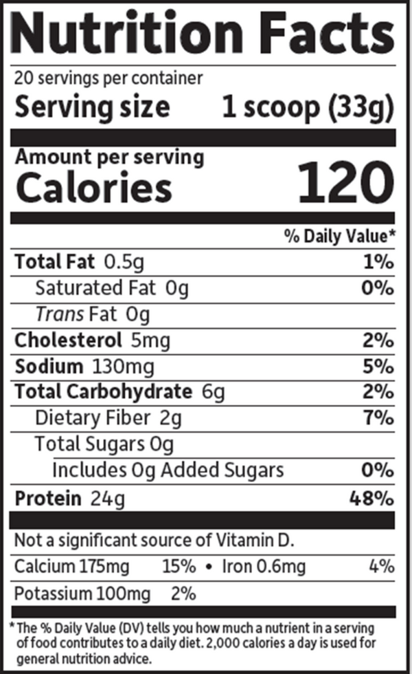 Sport Certified Whey Protein Chocolate Supplement Facts Label