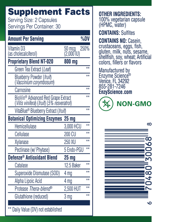 Stem XCell Pro Supplement Facts Label