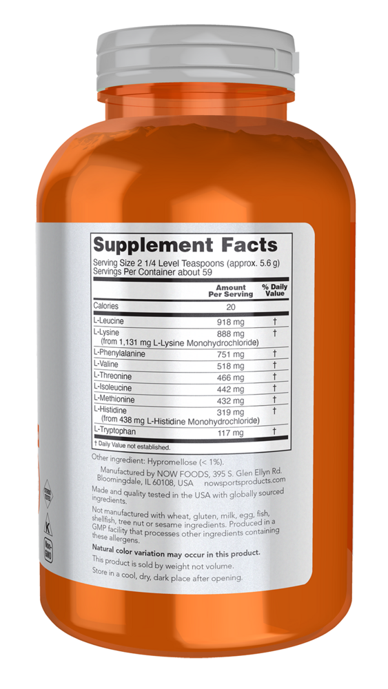 Amino-9 Essentials Powder Supplement Facts Label