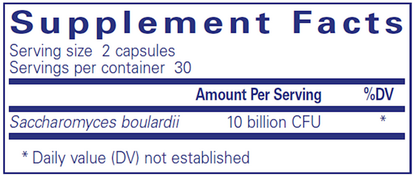 Saccharomyces Boulardii Supplement Facts Label