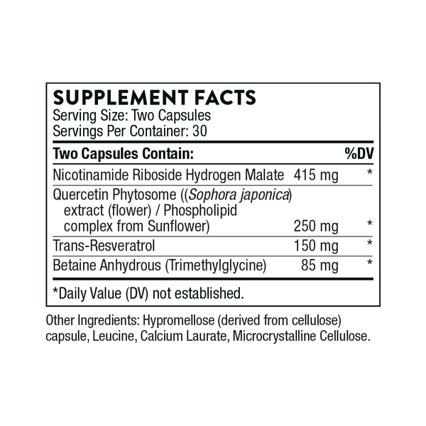 ResveraCel Supplement Facts Label