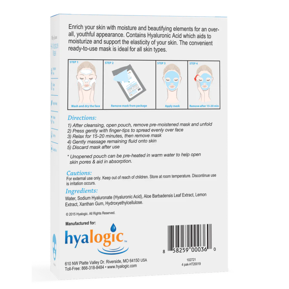 Moisture Mask with HA Supplement Facts Label