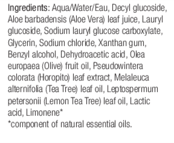 Vaginal Care Wash Supplement Facts Label