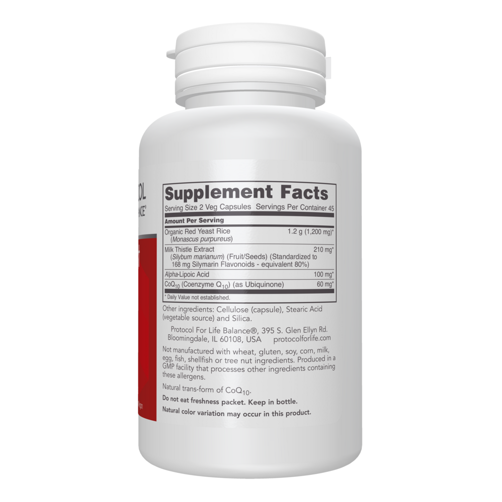Red Yeast Rice Plus Supplement Facts Label