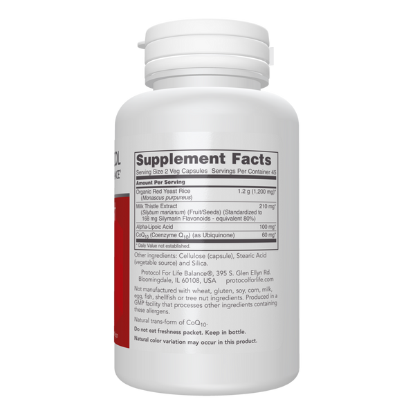 Red Yeast Rice Plus Supplement Facts Label