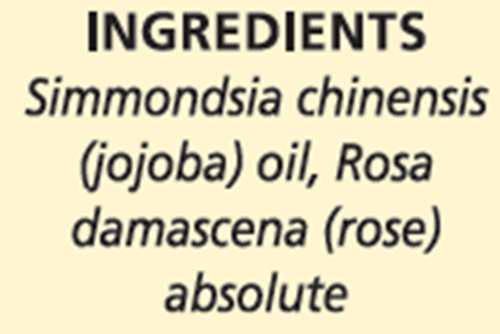 Rose Absolute in Jojoba Supplement Facts Label