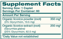 Licorice Supplement Facts Label