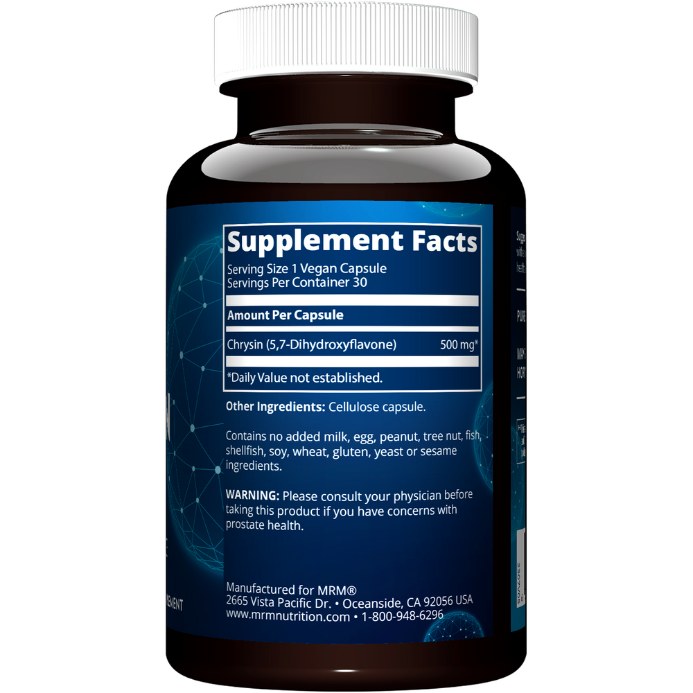 Chrysin 500 mg Supplement Facts Label