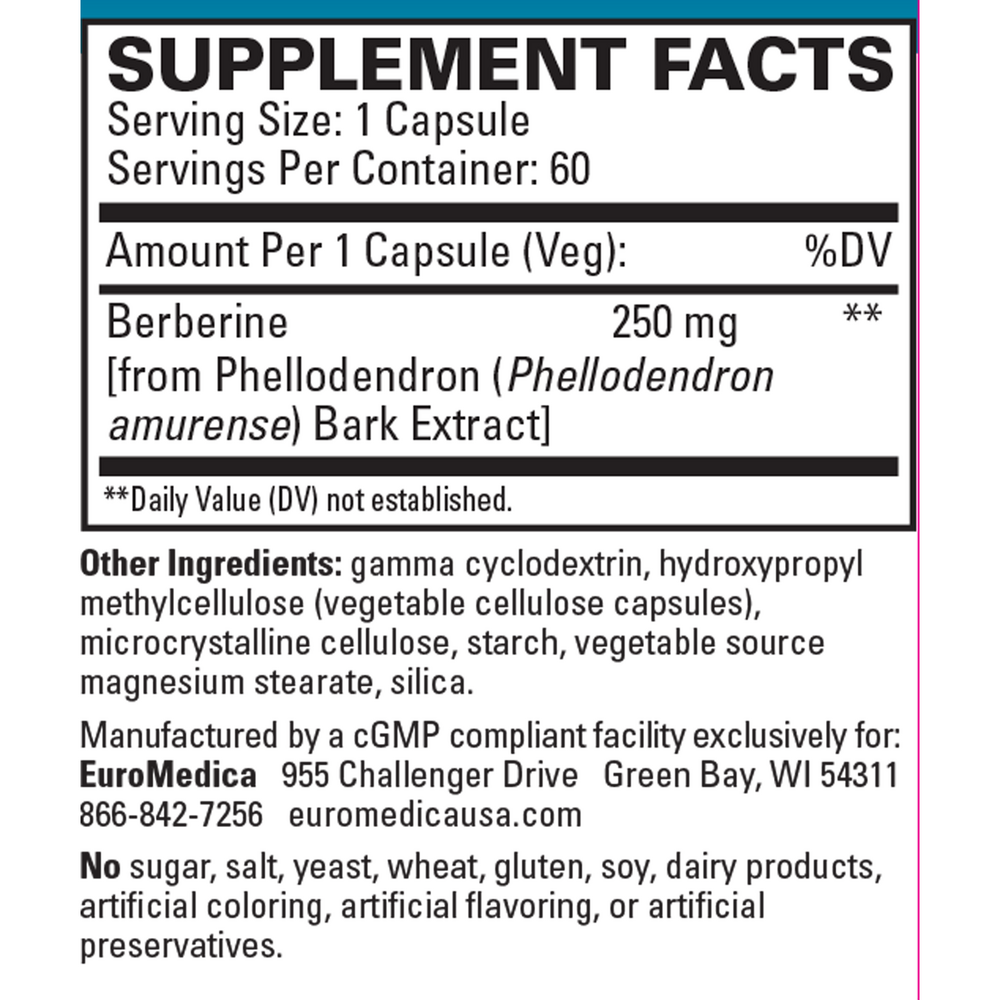 Berberine Ultra Absorb Supplement Facts Label