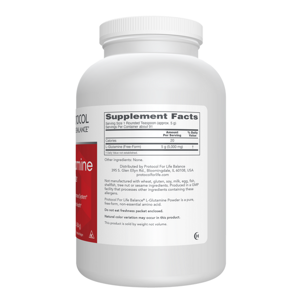 L-Glutamine Powder Supplement Facts Label