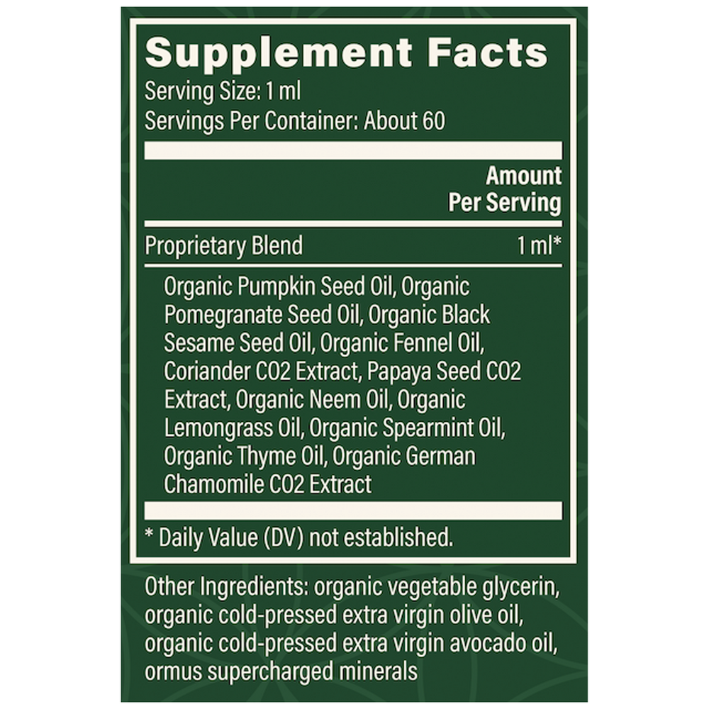 Microsomal Paratrex I Supplement Facts Label