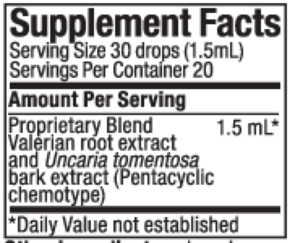 RelaxMedix Supplement Facts Label