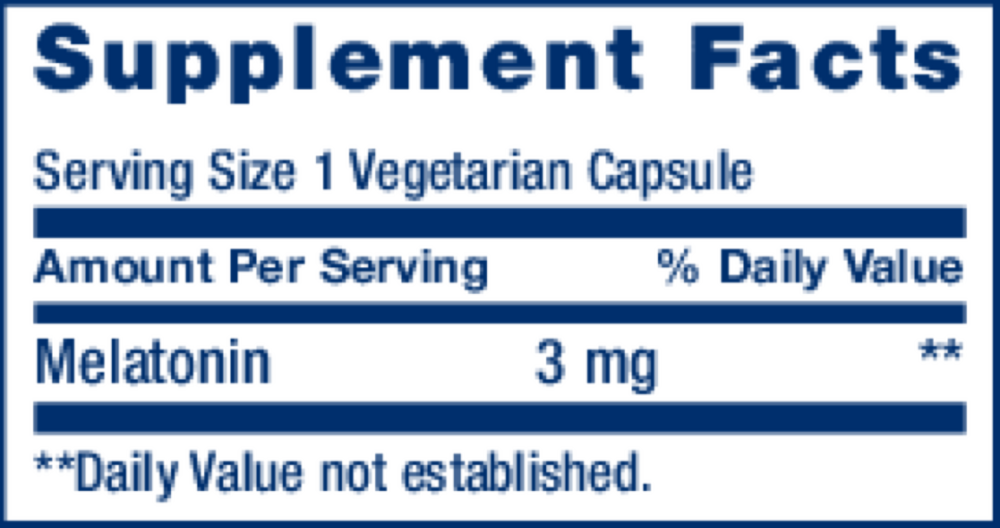Melatonin 3 mg Supplement Facts Label