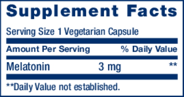 Melatonin 3 mg Supplement Facts Label