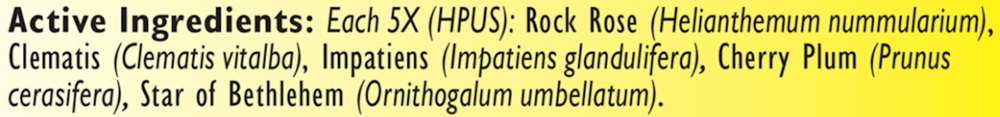 Rescue Remedy Spray Supplement Facts Label