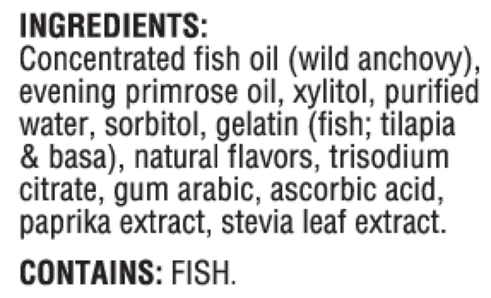 Equazen Pro Jelly Chews Supplement Facts Label