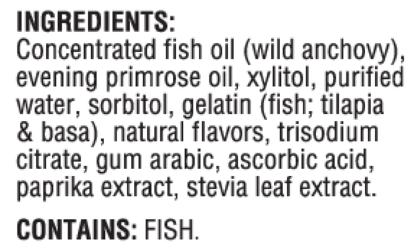 Equazen Pro Jelly Chews Supplement Facts Label