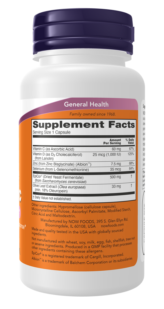 Immune PostBiotic (formerly EpiCor Plus Immunity) Supplement Facts Label