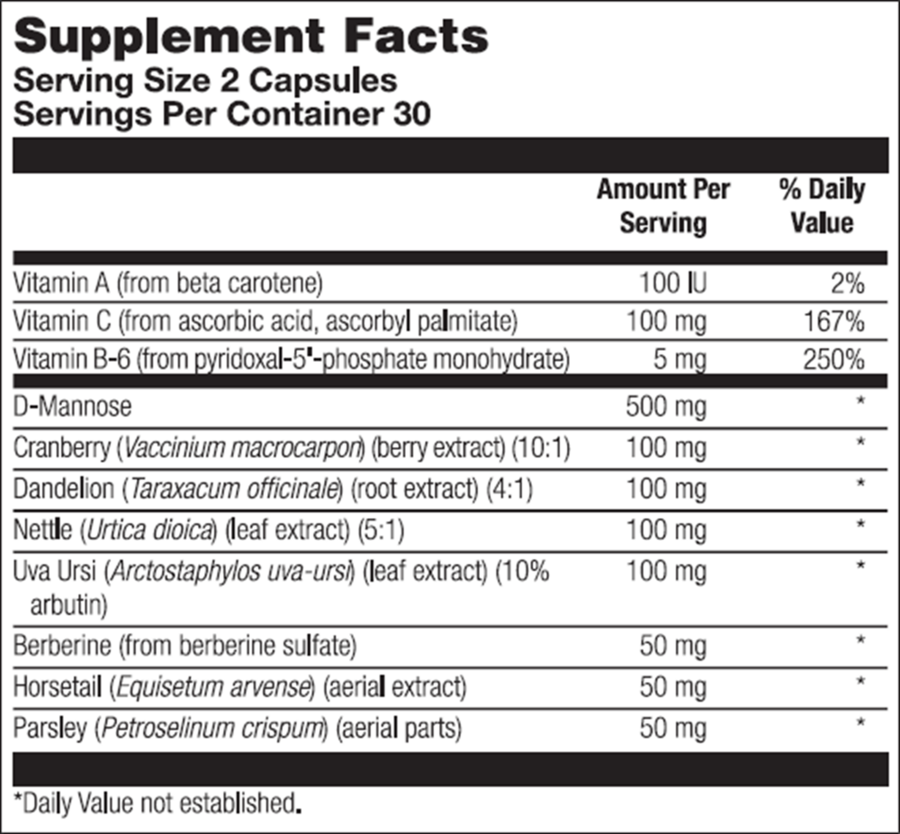UT Max Protect Supplement Facts Label